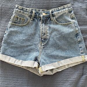 SHEIN Blue Jean Shorts High-Waisted Vintage Style